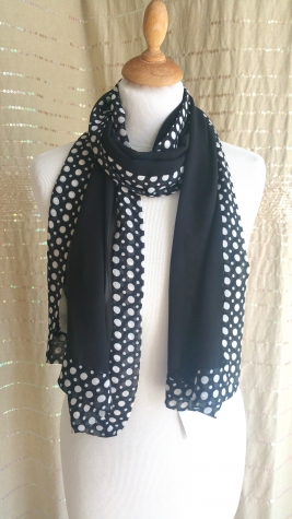 Foulard en soie Tina noir